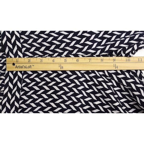 Theory Women's Silk Pull-On Geometric Printed Pants Navy Sz 4 - Picture 6 of 12
